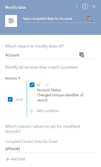 Saved data that is ready to use for email