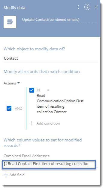 Updating contact with new email address