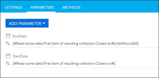 Creatio process parameters
