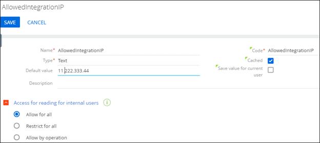 Creatio approved IP addresses