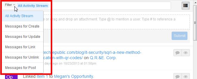 SugarCRM Activity Stream Filtering