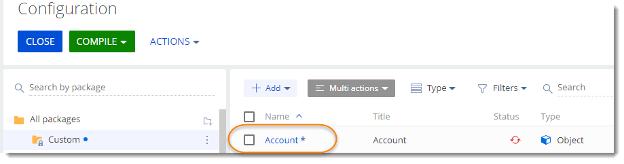 account configuration