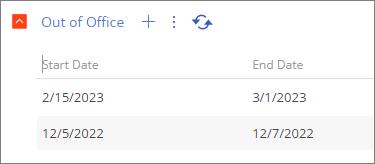 out of office start and end in Creatio