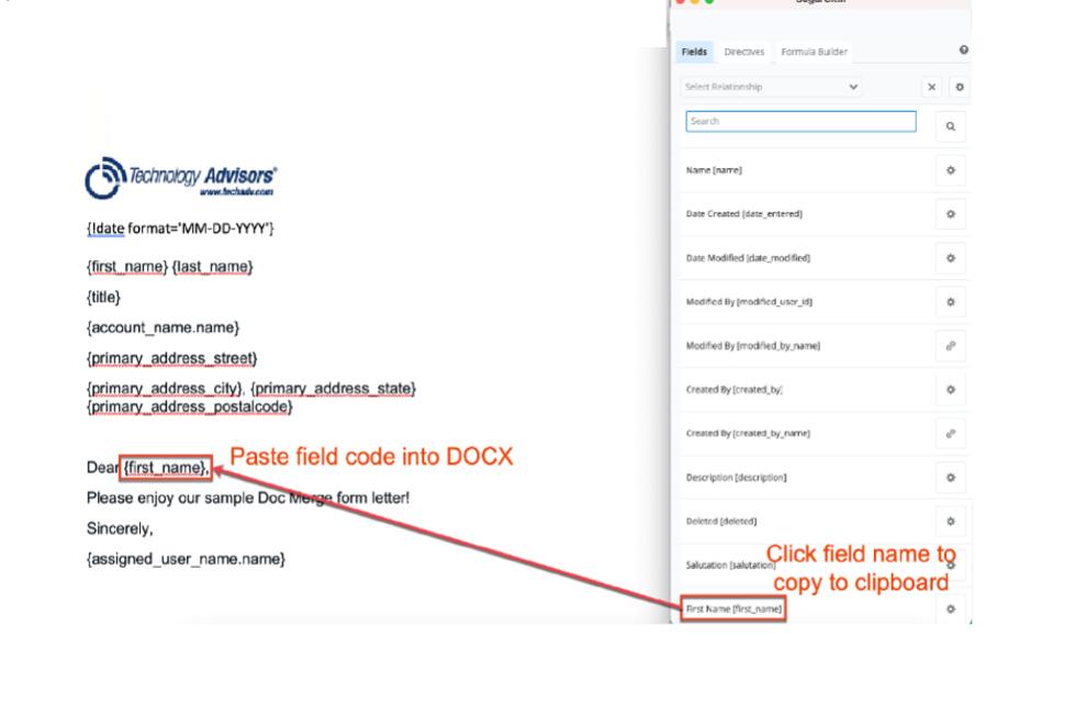 document field created