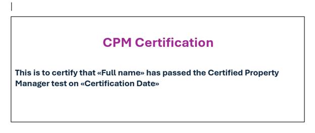 certificate template