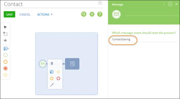 contact saving configuration