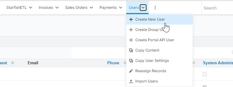Create new SugarCRM user
