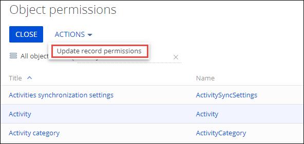 Creatio object permissions