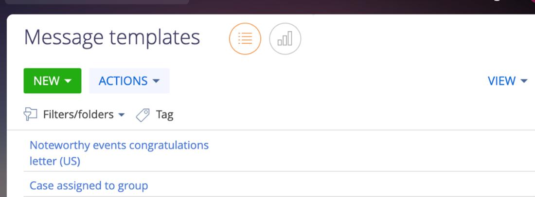 Creatio message template