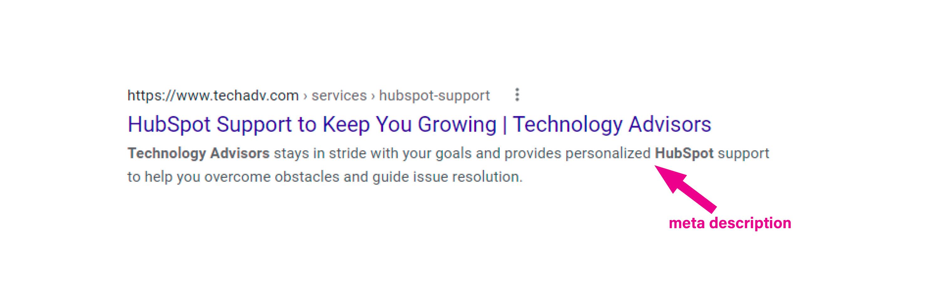 meta description SEO example