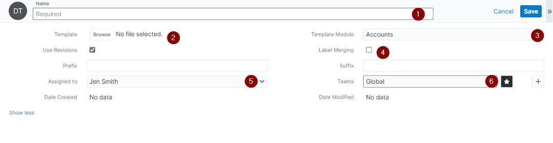 upload your template to sugar