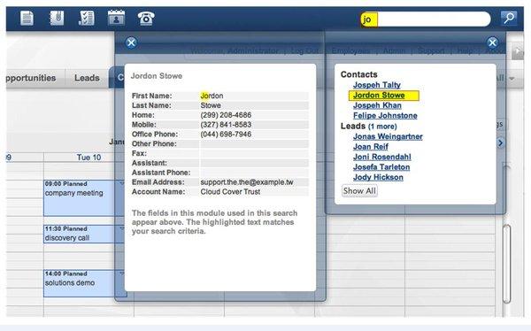 SugarCRM v6.4 Improved Search