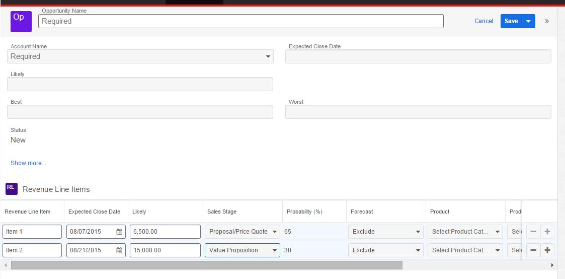 SugarCRM Revenue Line Items