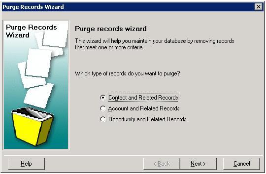 Purge Records Wizard in SalesLogix