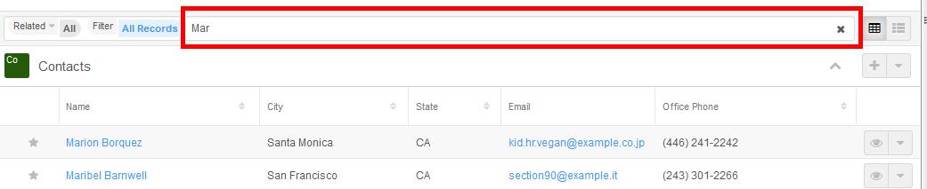 SugarCRM Subpanel Search