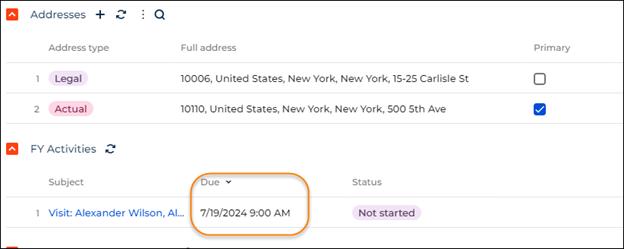 creatio july cutoff example