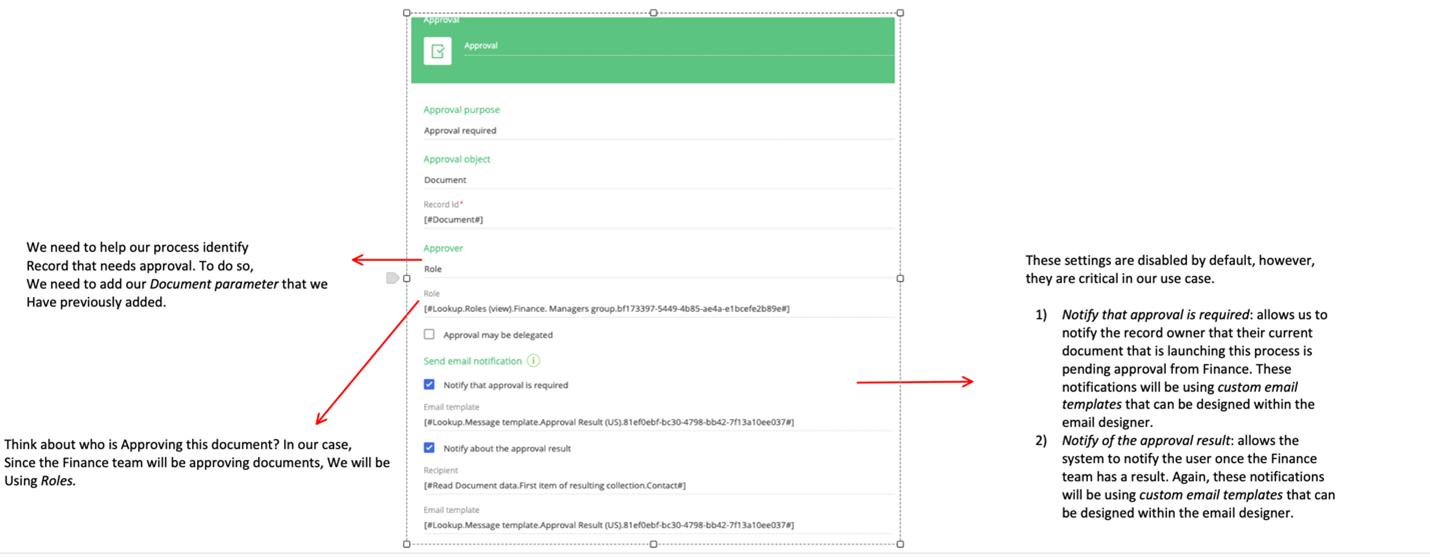 Creatio process designer approval status