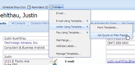Mail Merge in SalesLogix Web