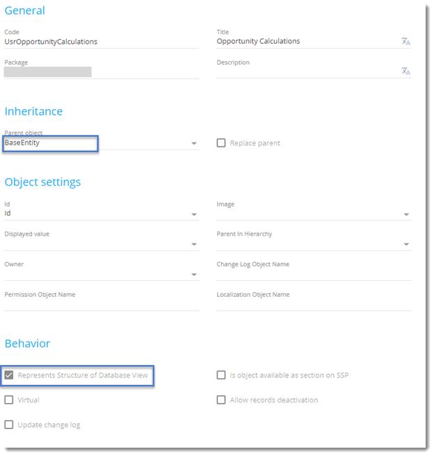 structure of database view