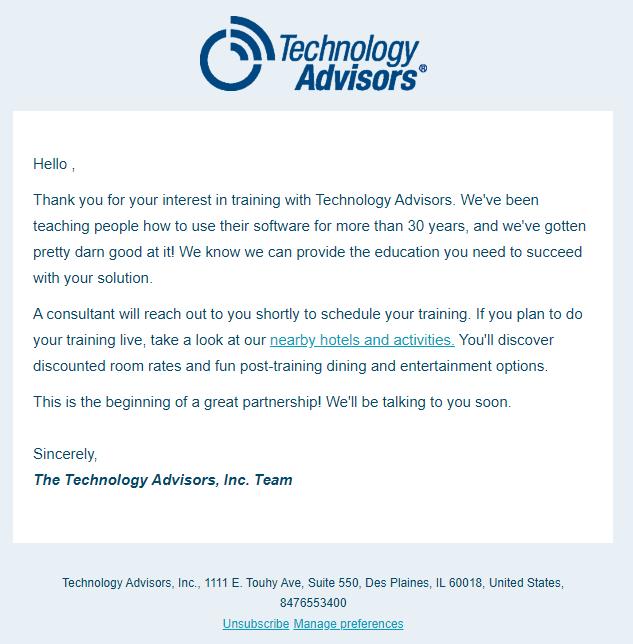 HubSpot Email Example