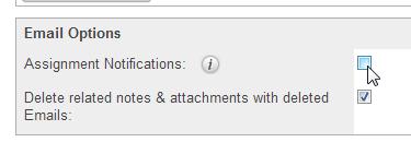 Disable assignment notifications in SugarCRM during import
