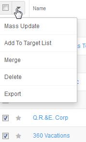 SugarCRM ListView Mass Actions