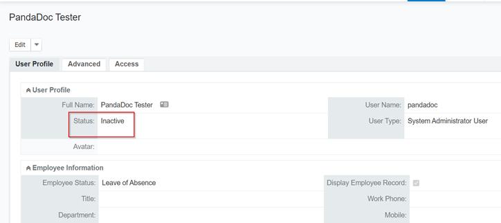 Deactivate SugarCRM user