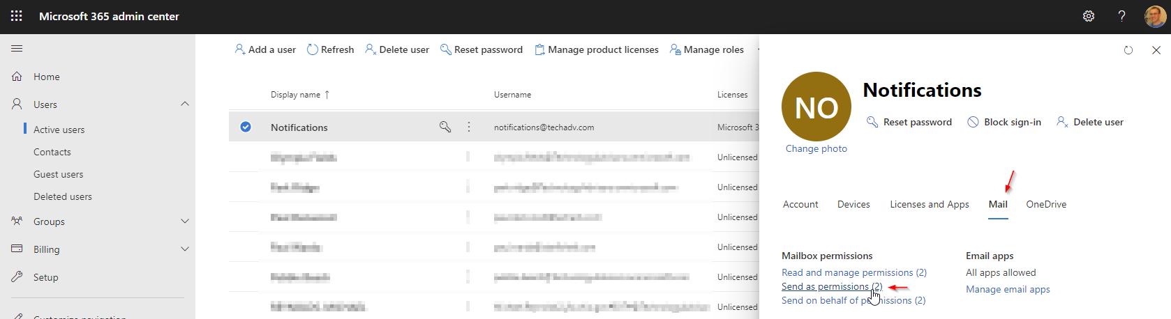 Microsoft Office 365 admin center notifications