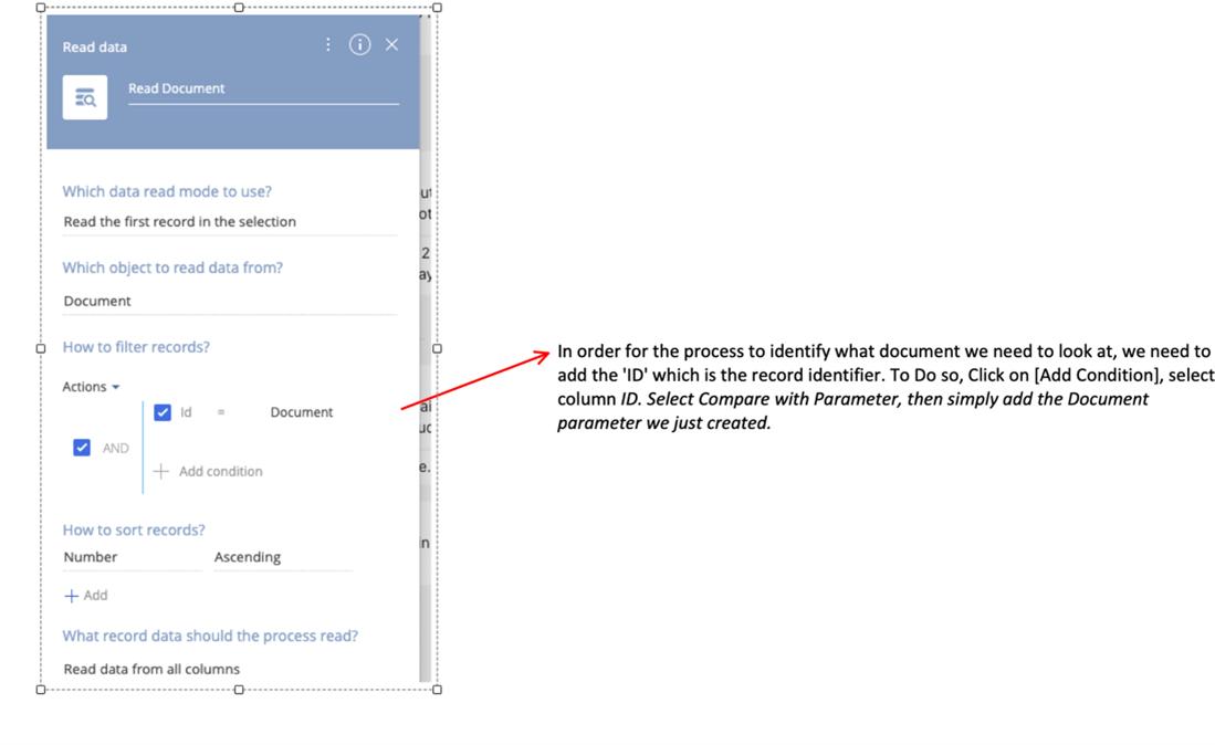 Creatio process designer read data element