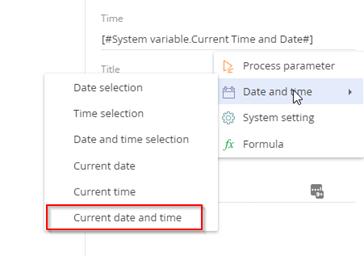 Creatio current date and time