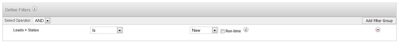 Define Filter parameters in SugarCRM