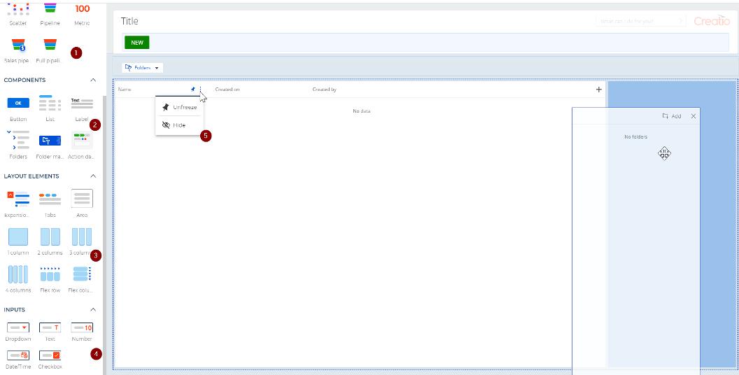Create a list page once you have new application