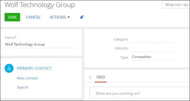 Creatio primary contact module