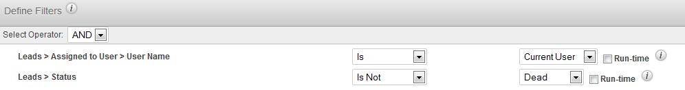 SugarCRM Report Filters