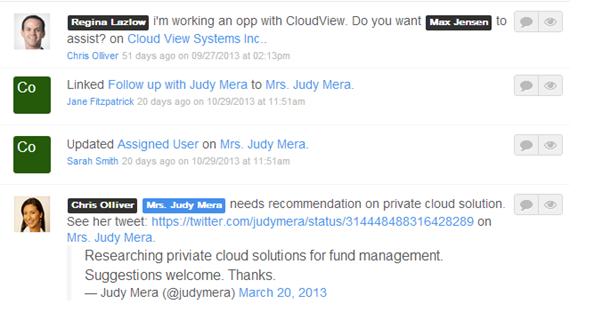 SugarCRM activity stream