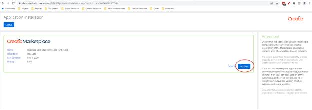 Install the application