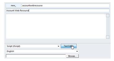 Screenshot of the text editor in Microsoft Dynamics CRM
