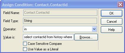 SalesLogix group contactid edit value