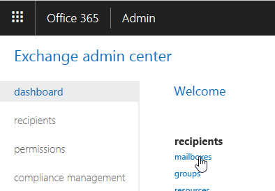 Microsoft mailbox settings