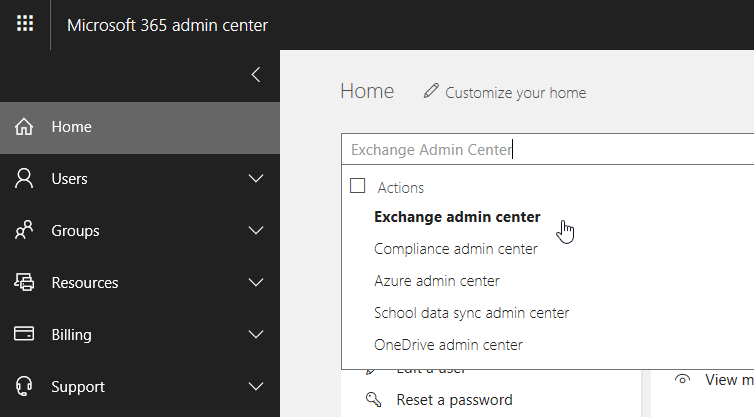 Microsoft 365 admin center